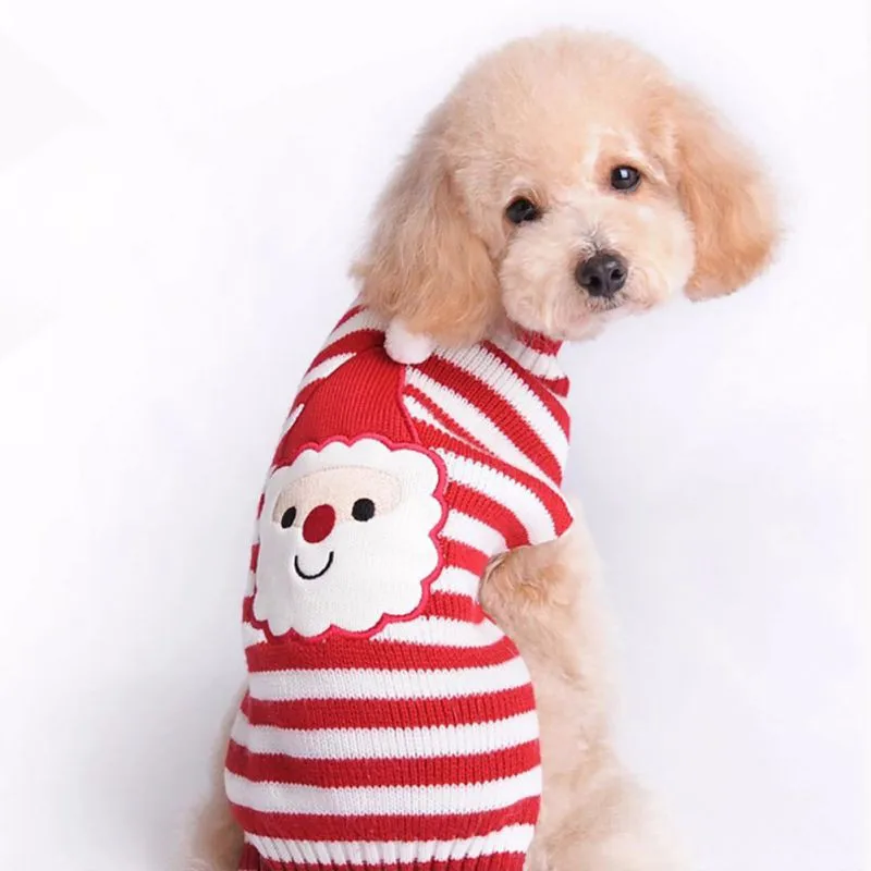 Дизайн полосатая одежда для собак Рождественский свитер наряд для собак Щенок Рождественский костюм верхняя одежда