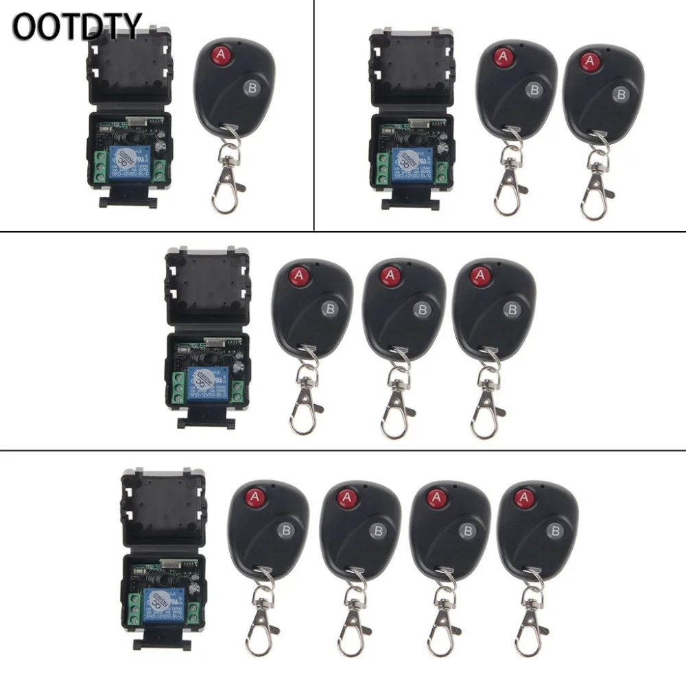 OOTDTY DC 12V 10A 433MHz Беспроводной RF релейный пульт дистанционного управления приемник передатчик Комплект