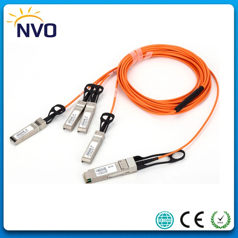 

Free Shipping 40G QSFP+ to 4*SFP+ 3M(9ft) OM2 Active Optical Cable,40G QSFP+ to 4x10G SFP+ Breakout Active Optical Cable