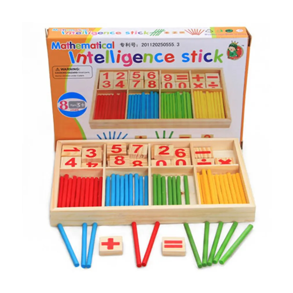 Wooden Kids Count Stick Math Number Counting Sticks Kindergarten Teaching Aids Calculate Game