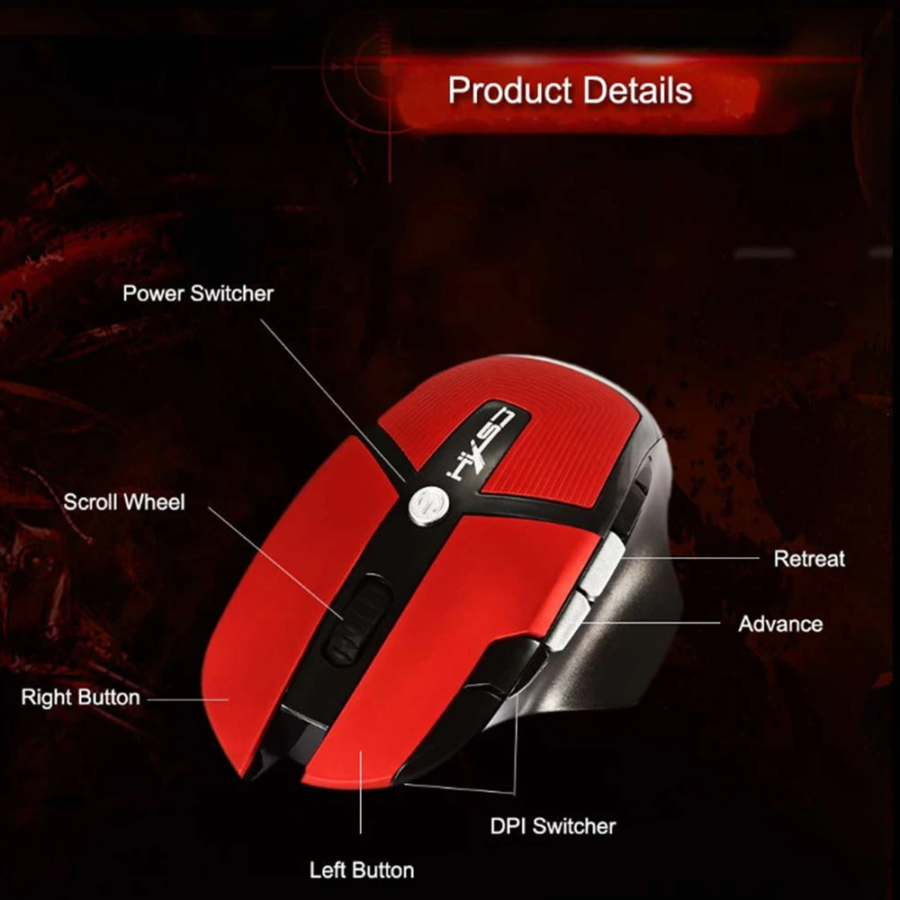 Wireless Gaming Mouse Computer Accessories With Optical 2.4G USB 2400 DPI 8 buttons (17)