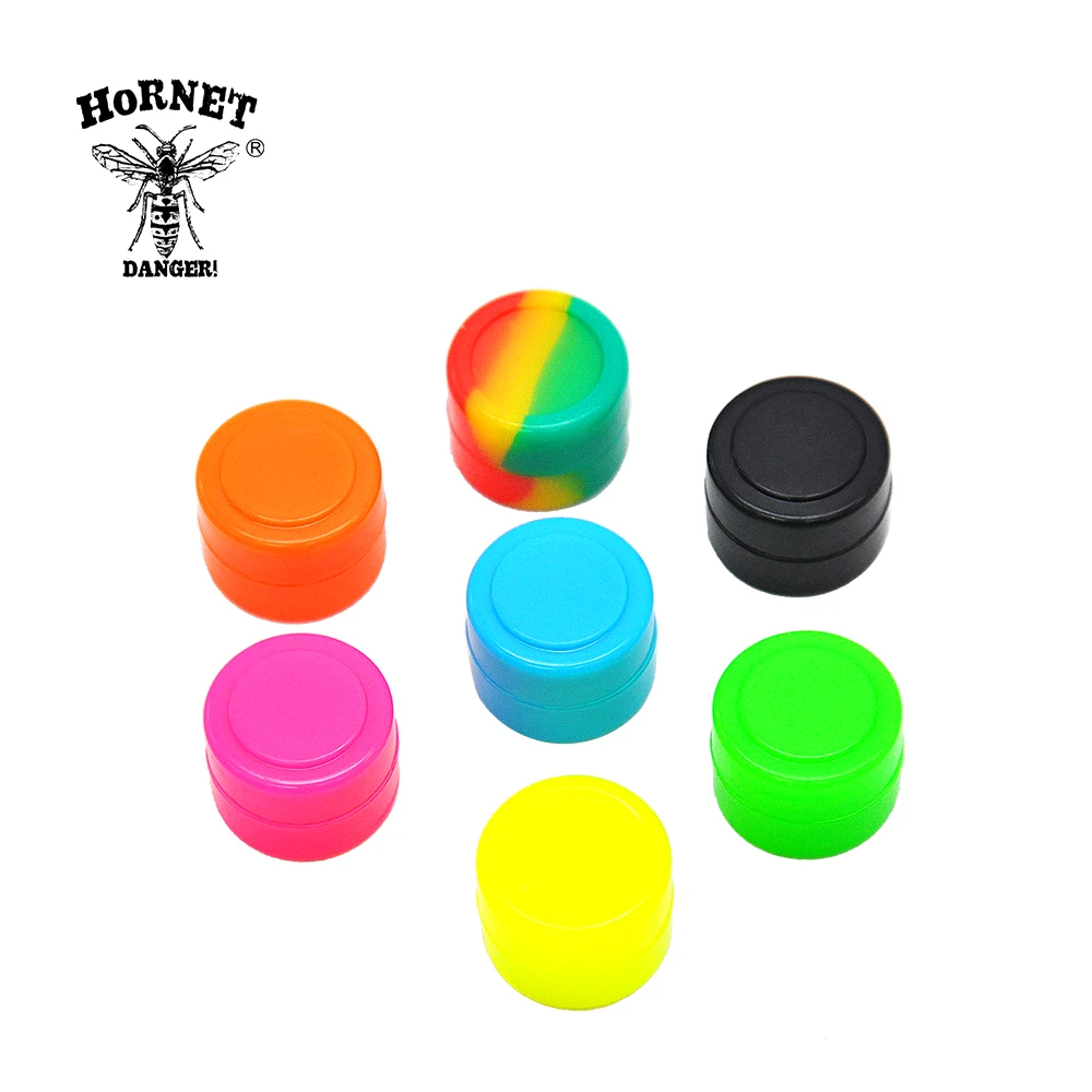 

2ML Silicone Jars Wax Container Food Grade Round Shape Silicone Cases Holder For Dry Herb Atomizer Color Random
