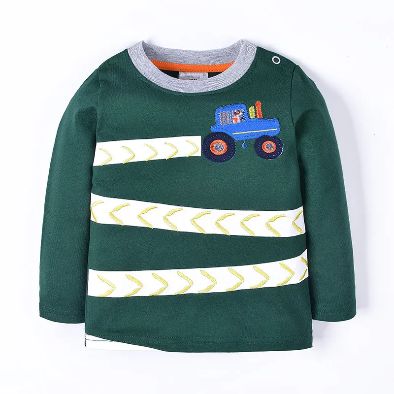 

Jumping Tees new style long sleeve baby boys t shirts kids spring autumn clothing with printed a car boys top quality t shirts