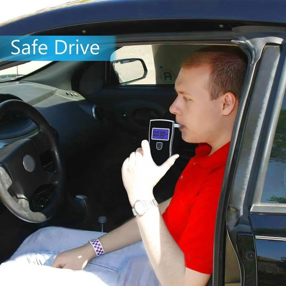 المحمولة الشرطة الكحول الكاشف محلل الرقمية LCD الكحول الاستشعار اختبار التنفس مع 5 المتاح الفم قطع 818