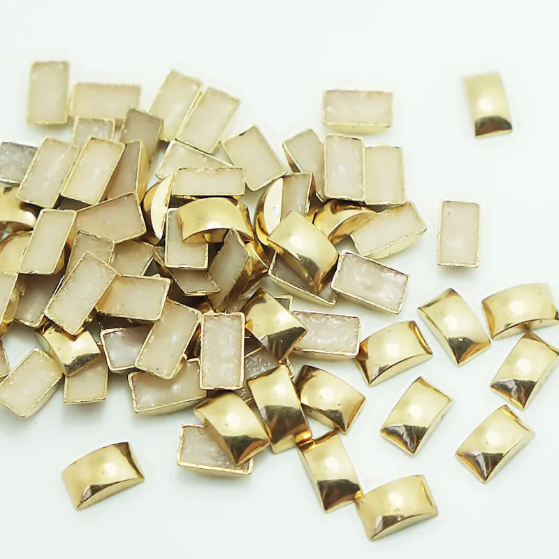 

SINUAN Rivets For Bags Hot-Fix Spike Studs Rectangle Decorative Rivets Plating Metal Punk Spikes Gold/Antique Copper Studs Craft