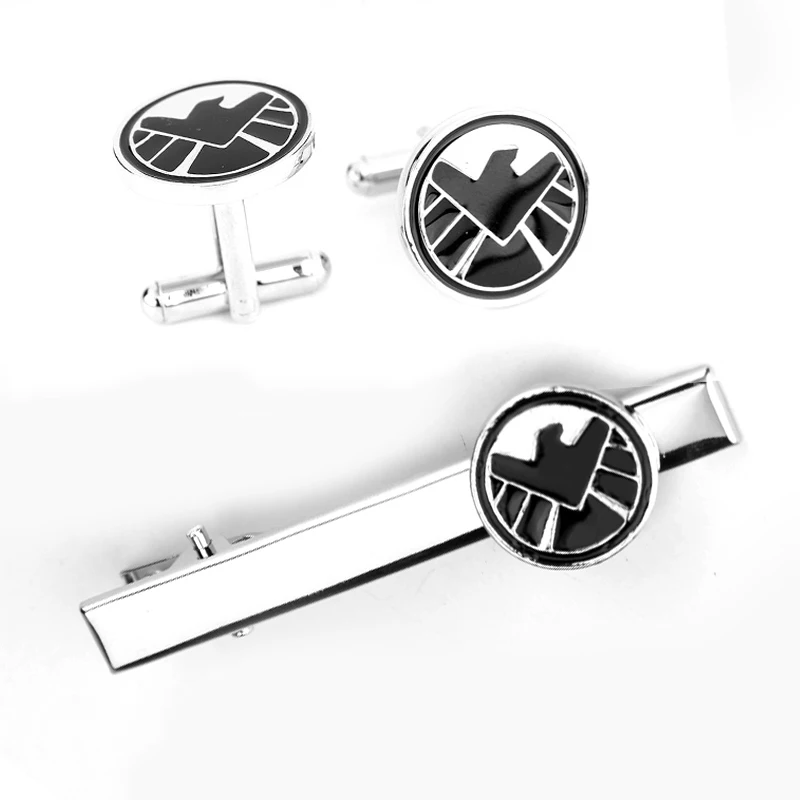 

Agents Of Shield S.H.I.E.L.D Badge Cufflinks Tie Bar Clip Clasp Shirt Cuff Links For Men Shirt Suit Tie Jewelry 30