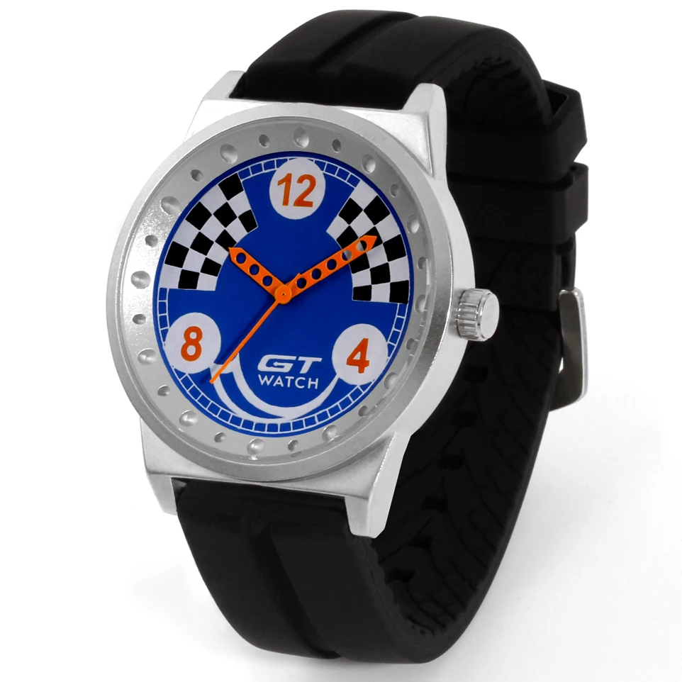 

GT WATCH Gulf Graffitied Car Inspried Lemans Racing Sport Men's Silicone Strap Stainless Steel Case Quartz Wristwatch (Gulf Car)