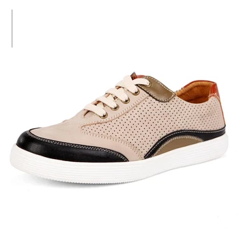 

Nice New Nice Summer Fashion Shoes Men Casual Lace-up Flats Hollow Out Leather Shoes Men Comfort Breathable Shoes Zapatos 6286