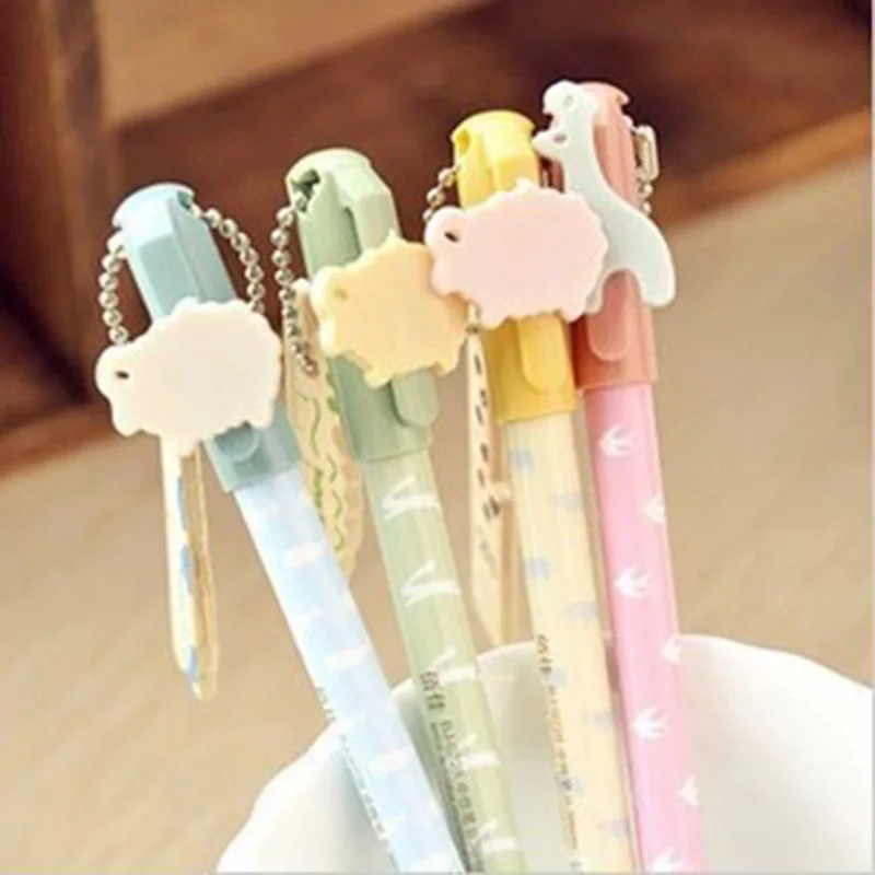 

12 PCS/lot Creative Colorful Animals School Gel Pen Set Kawaii Cartoon Black Ink Student Writing Pens Stationary Supplies 04055