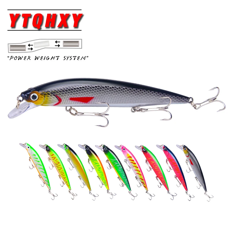 

YTQHXY Fishing Lure Minnow 14cm 18.3g Hard Bait Crankbait with 3 Fishing Hooks Fishing Tackle Artificial Wobbler Pesca WQ521A