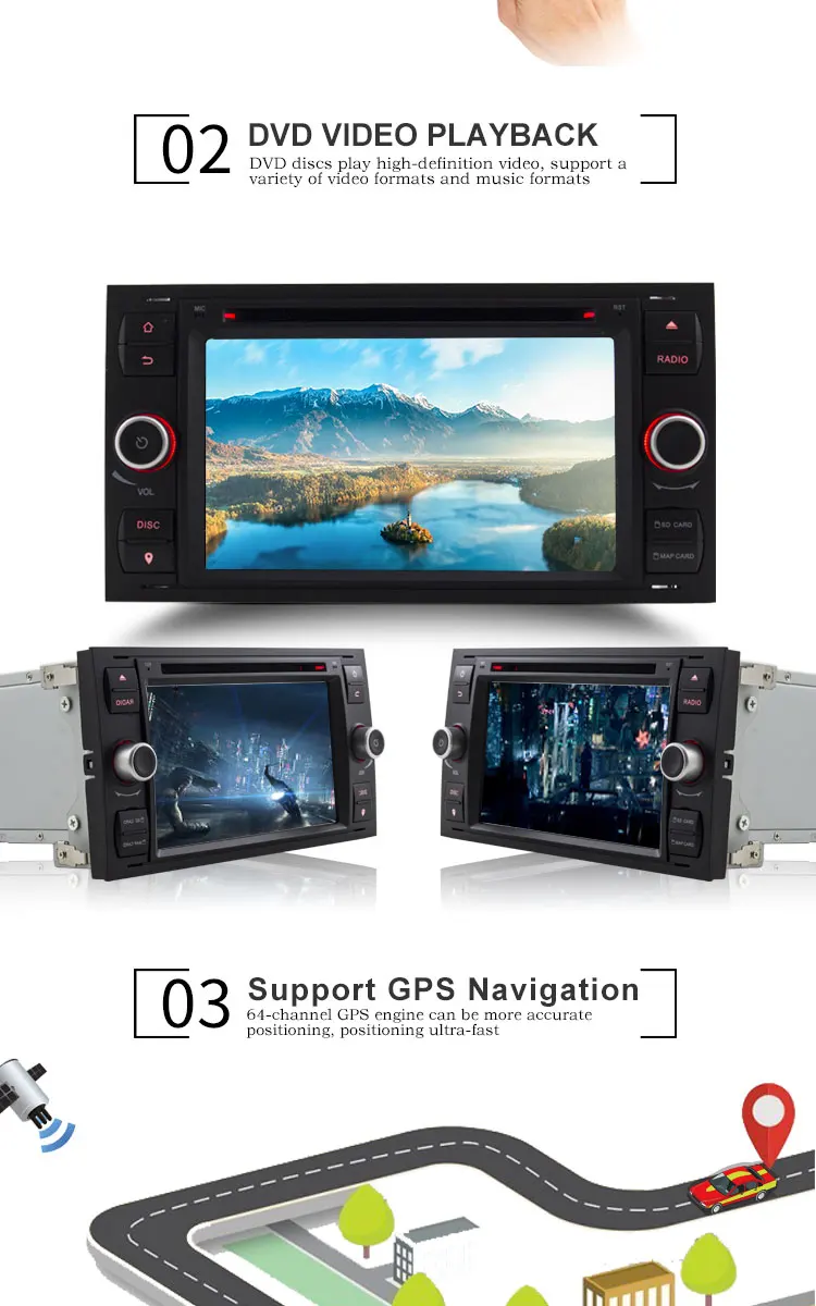 Sale TOPBSNA Car multimedia Player For Ford Mondeo S-max Focus C-MAX Galaxy Fiesta transit Fusion Connect kuga 2 din Car Radio Stereo 2