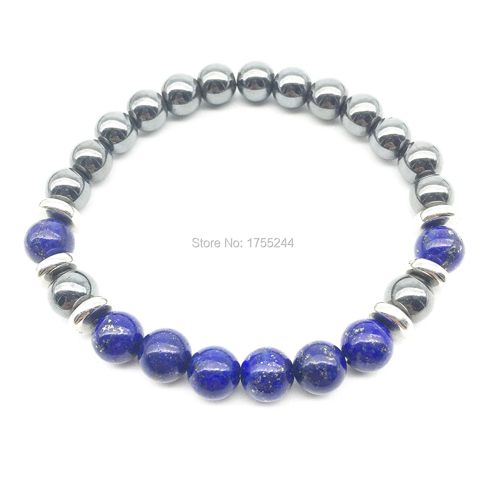 Мужской браслет SN1343 Nes модный из натурального Lapis Lazuli мала-йога гематитовый
