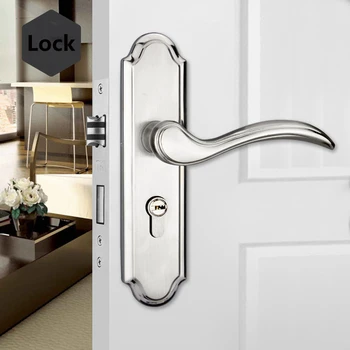 

304 Stainless Steel Big Home Goods High Grade Door Locks Mortice Furniture Lock Modern Style Mute Anti-theft Handware Lock