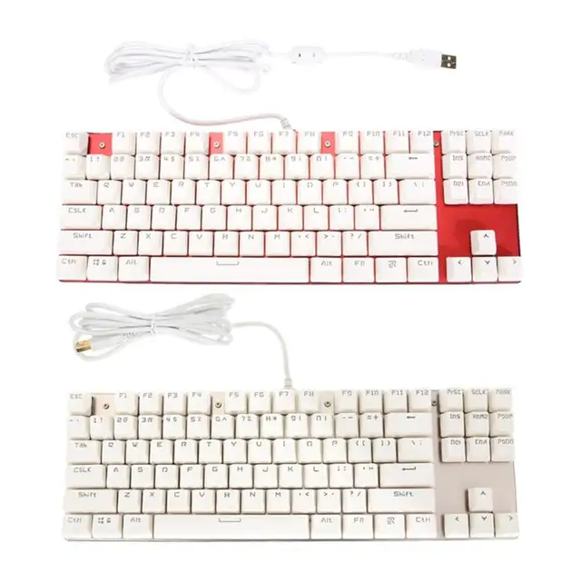 Special Offers Aluminum Alloy Mechanical Keyboard 87 Keys Blue Switch Wired LED Backlight Gaming Mekanik Klavye Anti-Ghost for Computer PC