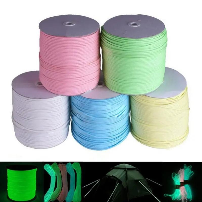 32.8FT الحبل 550Lb مضيئة متوهجة النايلون Paracord المظلة حبل الحبل ل تسلق التخييم السفر مشبك الوهج في الظلام حبل
