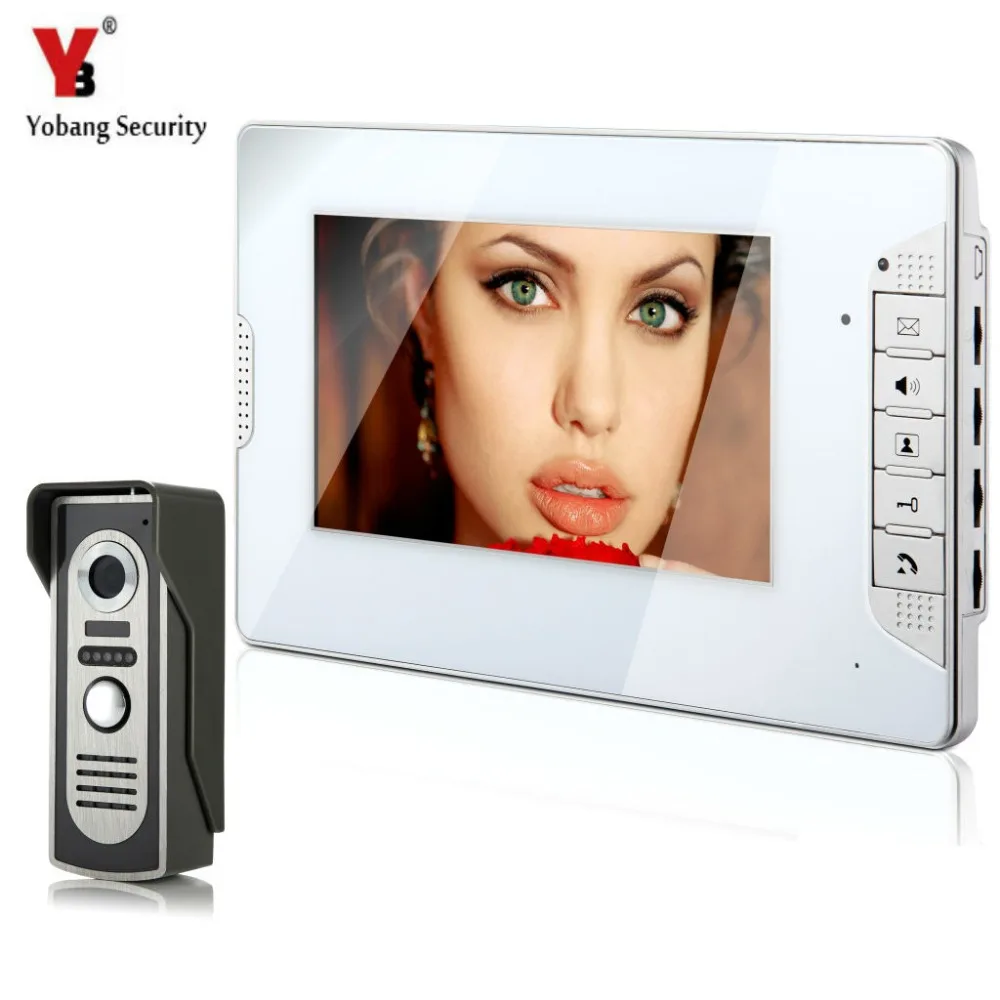 

YobangSecurity Video Intercom Monitor 7" Door Phone Home Security Color Wire 1 Camera 1 Monitor for House/Office/apartment/Hotel