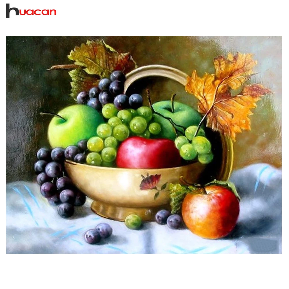 Huacan Diamond Embroidery Fruit 5d Full Diamond Mosaic Sets For
