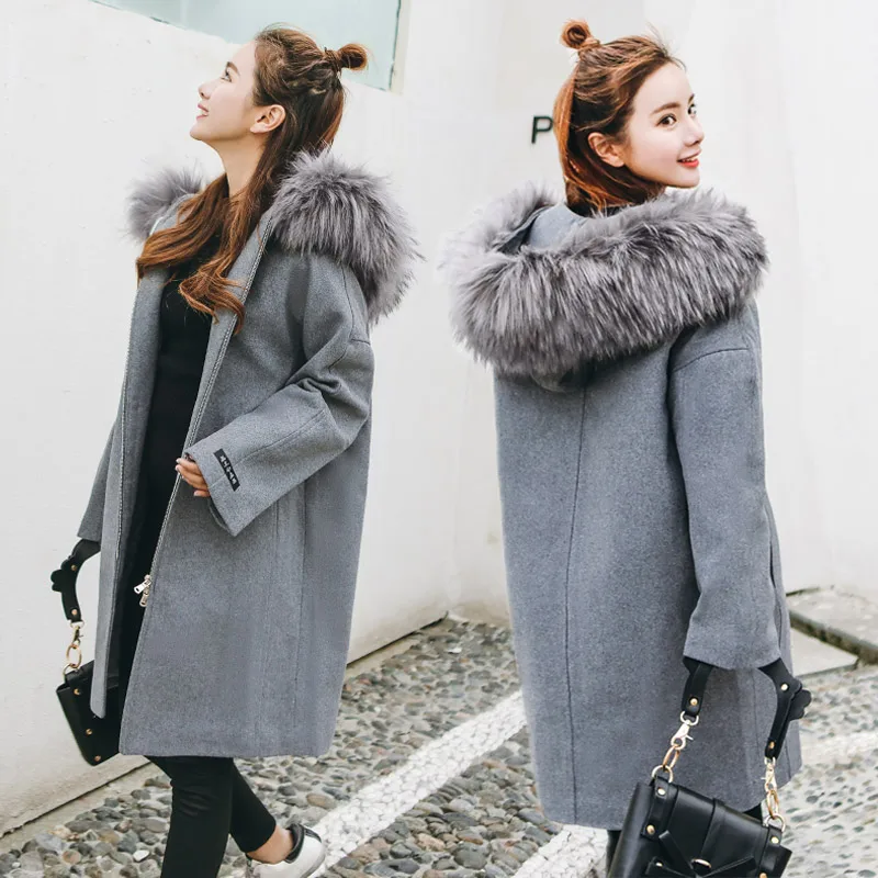 2017 winter new arrival thicken zipper closed cloak type solid color long coat women with fur hooded manteau femme hiver NDY5 2017 winter new arrival thicken zipper closed cloak type solid color long coat women with fur hooded manteau femme hiver NDY5