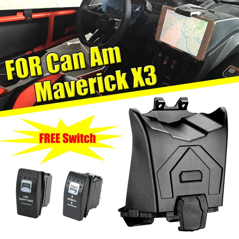 

KEMIMOTO Tablet Phone Holder FREE Winch & LED Light Bar Switchs For Can Am Maverick X3