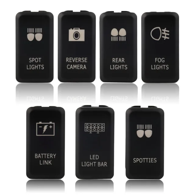 Car Accessory Fog Light Push Switch with LED Lamp ON OFF Locking Switch