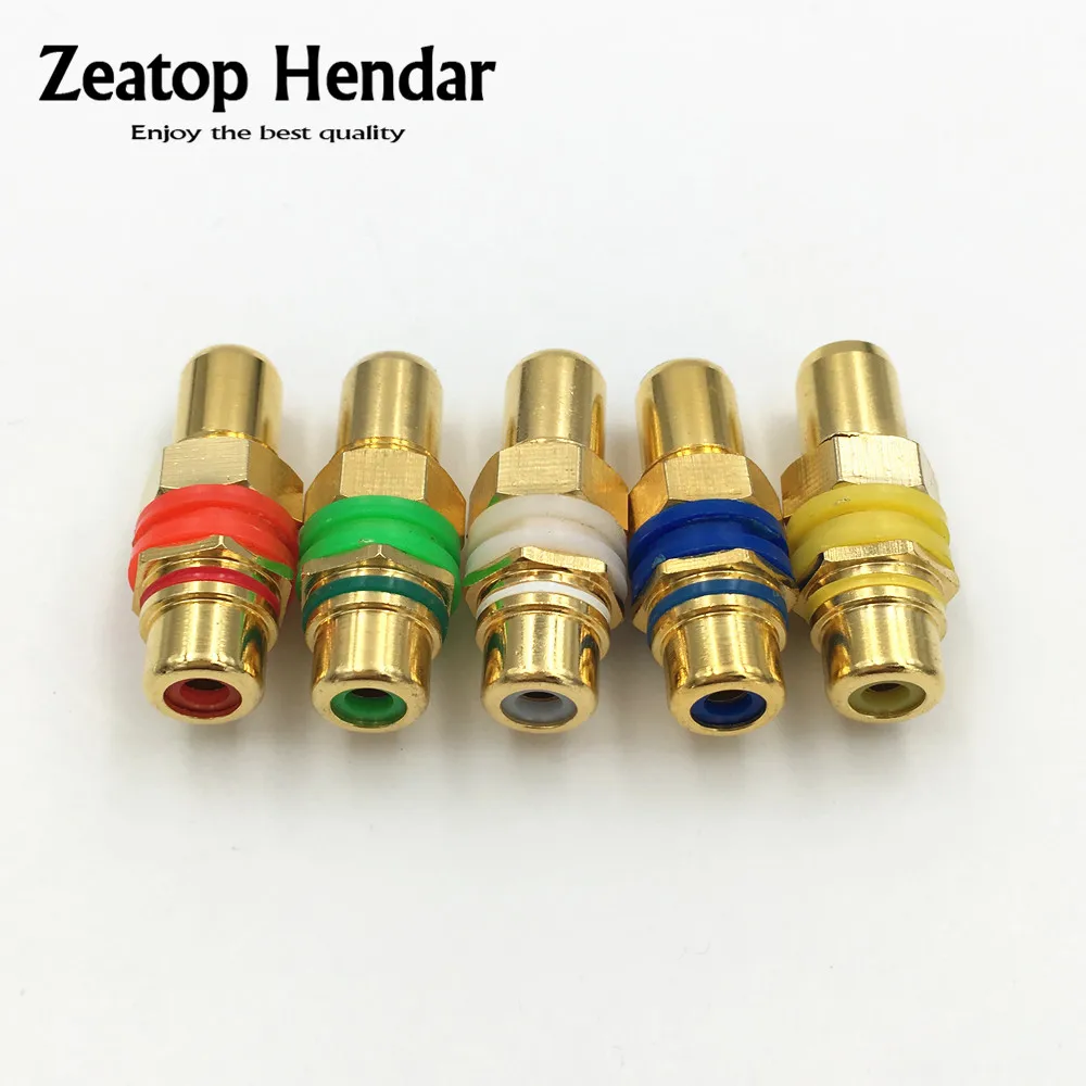 

10Pcs Dual RCA Coupler Connector RCA Female to Female Socket with Screw Washer Audio Speaker Connector Gold Plated