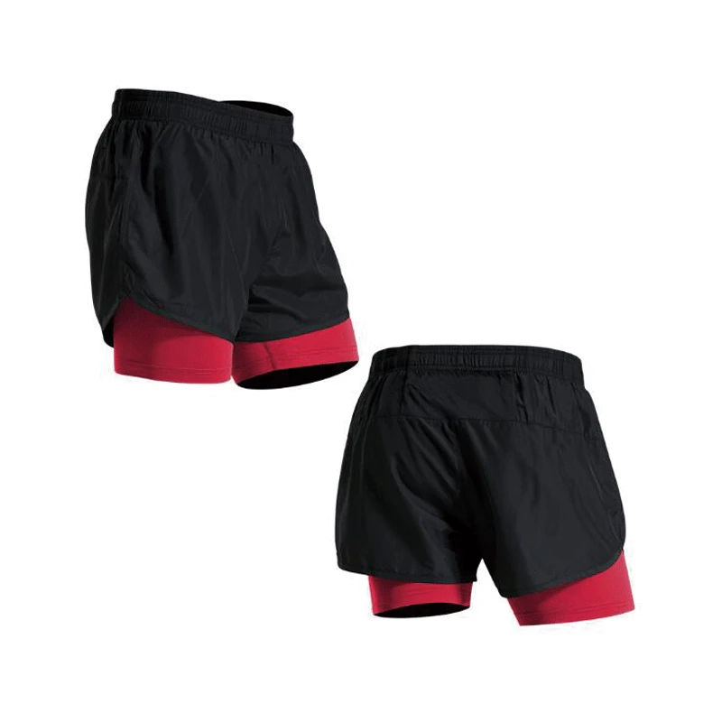 Быстросохнущие мужские спортивные шорты для бега для активных тренировок шорты для бега с более длинным вкладышем 4 цвета дышащий материал - Цвет: Red