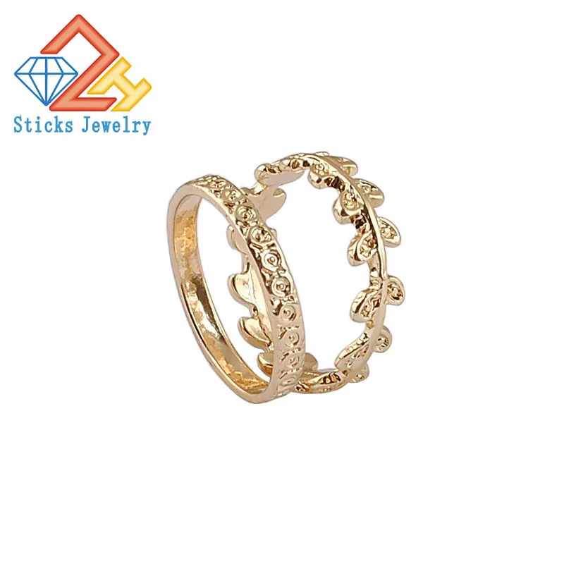 

(2 Pieces/lot) Fashion Women Jewelry Silver Gold Plated Stacking Midi Rings Charm Love Heart Leaf Midi Set Mid Finger Rings