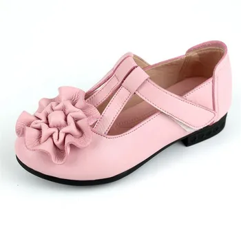 

Genuine Leather Girls shoes new fashion Big flower children's princess shoes 2019 spring summer children's wedding party shoes
