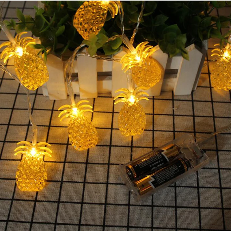 2019 NEW 1.2M 10 LED/4M 20 LED Solar garland light Solar/Battery Powered pineapple string lights for Home Party Christmas tree battery usb solar powered artificial plant ivy led string light creeper green leaf garland for christmas wedding decorativelight