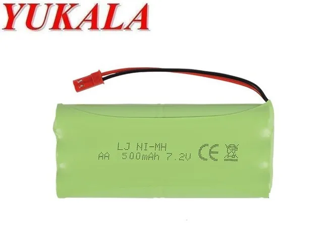 YUKALA RC Truck RC car RC tank RC boat 7.2V 500mAh Ni-MH rechargeable AA battery with JST plug YUKALA RC Truck RC car RC tank RC boat 7.2V 500mAh Ni-MH rechargeable AA battery with JST plug
