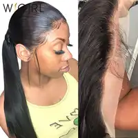 Wigirl HD Transparent 13x4 13x6 Ear To Ear Lace Frontal Brazilian Straight Hair Closure Pre Plucked With Baby Hair 100% Human Hair