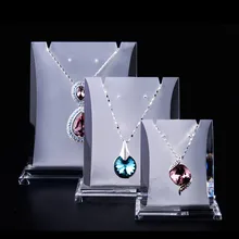 3 unids Acrílico Soporte de Exhibición Del Collar Del Collar y Pendientes Del Soporte de Exhibición de Acrílico Titular De La Joyería Mate Colgante y Pendientes de Rack