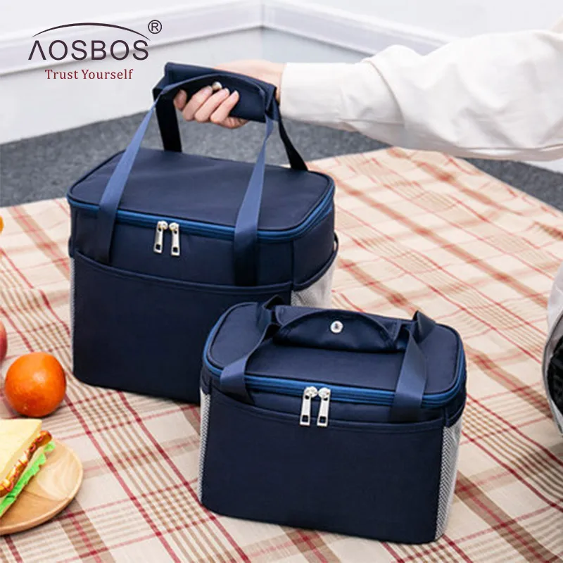 Bolsa de Almoço Caixa de Piquenique Aosbos Grande Capacidade Isolado Bolsalas Térmicas Cooler Piquenique Comida Lancheira Bolsa Moda Portátil