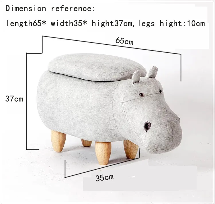 Твердый деревянный табурет для ног Креативный дизайн Бегемот обувь скамейка диван табурет для хранения табурет для ног мультяшный для детей