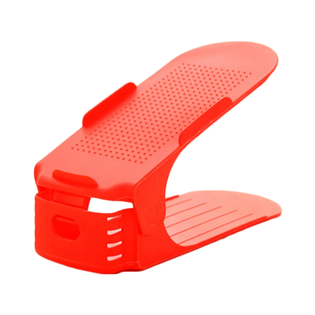 8 шт. пластиковые слоты для обуви Экономия пространства регулируемый шкаф Органайзер двойной хранения DIY держатель стойки - Цвет: NO7