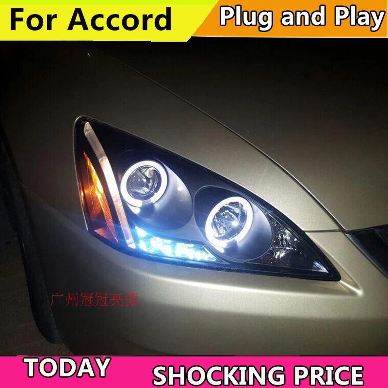 Doxa автомобильный головной светильник s для Honda Accord 2003 2007 год светодиодный DRL HID Xenon