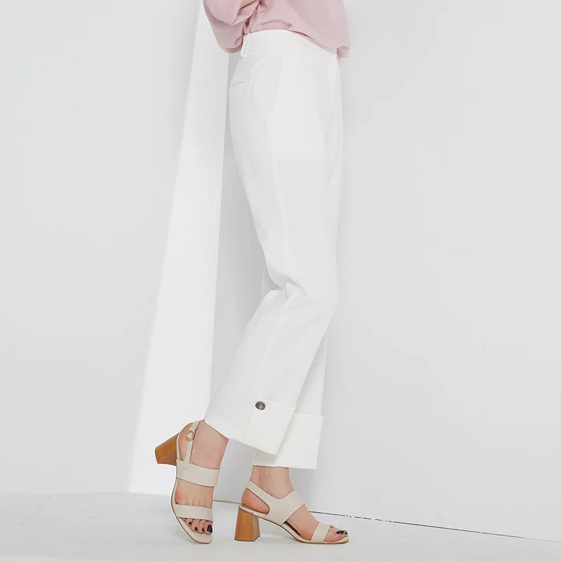 Otoño Las Anchos Nueva Moda Alta 2018 Oficina Pantalones Cintura Señora De La Bootyjeans Longitud Mujeres Tobillo qaAxwCTa