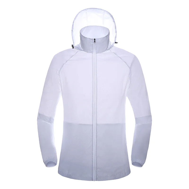 Facecozy для женщин и мужчин с капюшоном быстросохнущие походные рубашки для кемпинга летние уличные спортивные дышащие тонкие куртки для рыбалки - Цвет: White