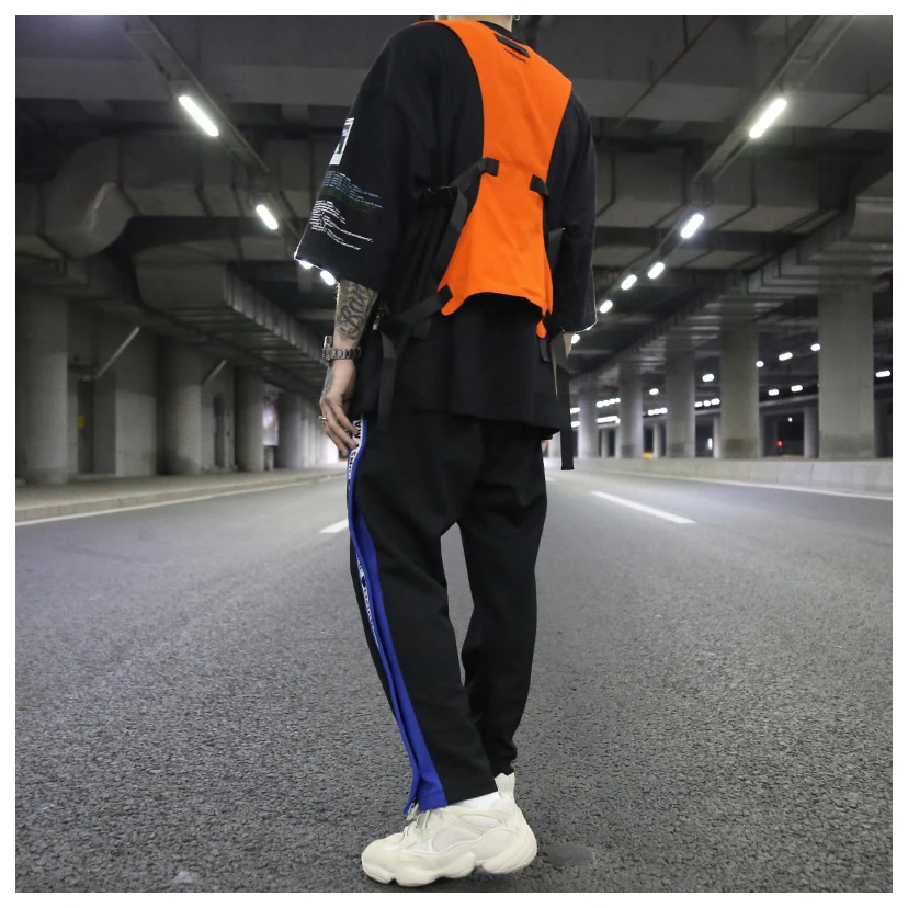 Модные хип-хоп жилеты без рукавов мужские карго жилет с карманами военная куртка новая уличная тактическая жилетка толстовки