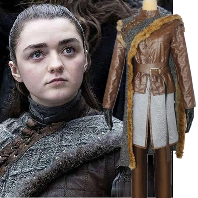 

Hot New Game of Thrones Arya Stark Cosplay Costumes Suit Stage Costume Party Clothing Halloween Comicon Gift
