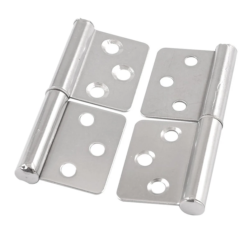 3 Inch Silver Tone Stainless Steel 360 Degree Rotating Window Door Flag Hinge 2 Pieces Door