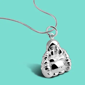 

Religious Style Buddha Pendants in Sterling Silver Silver Solid Necklace Unisex Silver Necklace Birthday present Free shipping