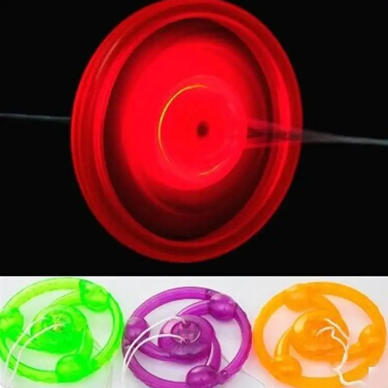 Цвет случайный Забавный ручной тяга светящаяся веревка маховик игрушки со светодиодной подсветкой для детей подарок на день рождения