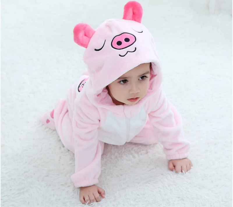 Baby Nemo Fish Pajamas Clothing Newborn Infant Romper Onesie Cute Animal Costume Outfit Hooded Jumpsuit Winter For Boy Girl Baby Bodysuits Fur