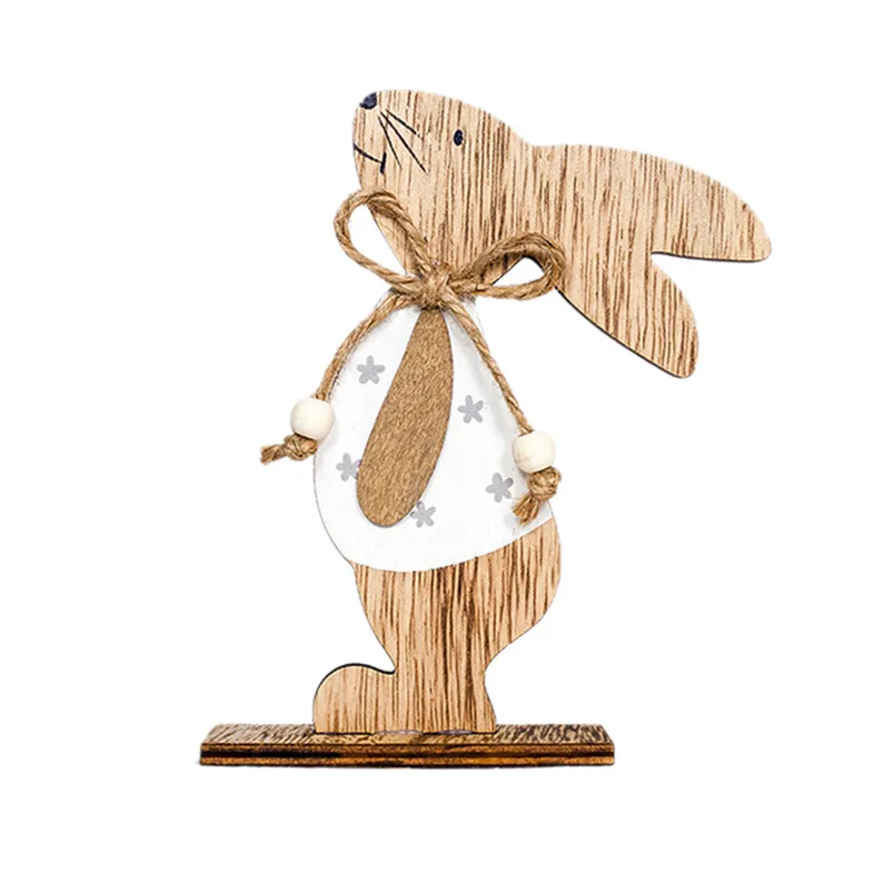 Hot Sale Home Decorations Accessories Wooden Vintage Home Decor  Rabbit Shapes  Ornaments Gift Figurines Decoracion Hogar 40JY2806