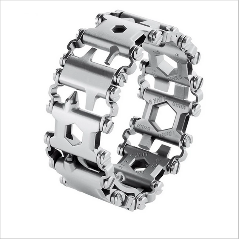 

24C Multifunction Tread Bracelet Stainless Steel Outdoor Tools Kit Protable Multitool Bracelet Screwdriver wareble high quality