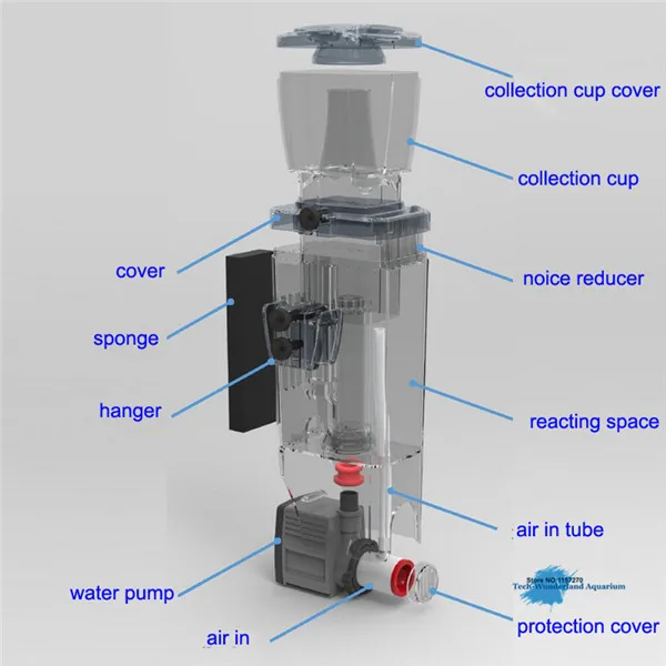 Bubble Magus BM QQ2 внутренний отделитель белка для морского аквариума Ультра тихий нано аквариум