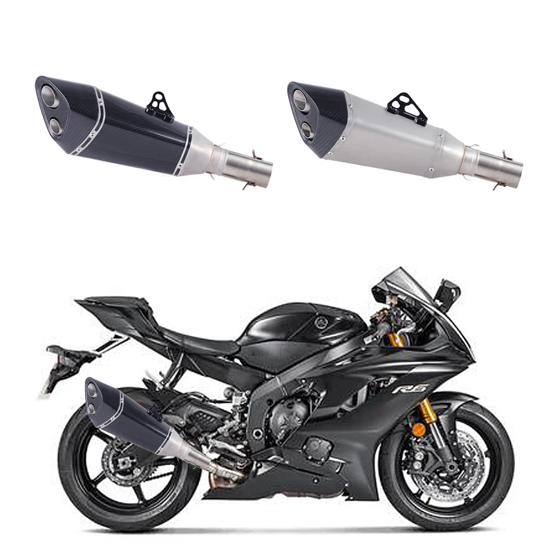 Мотоцикл полный системы выхлопной глушитель слипоны для Yamaha R6 YZF-R6 2006-2014 среднего звена трубы с DB-KILLER