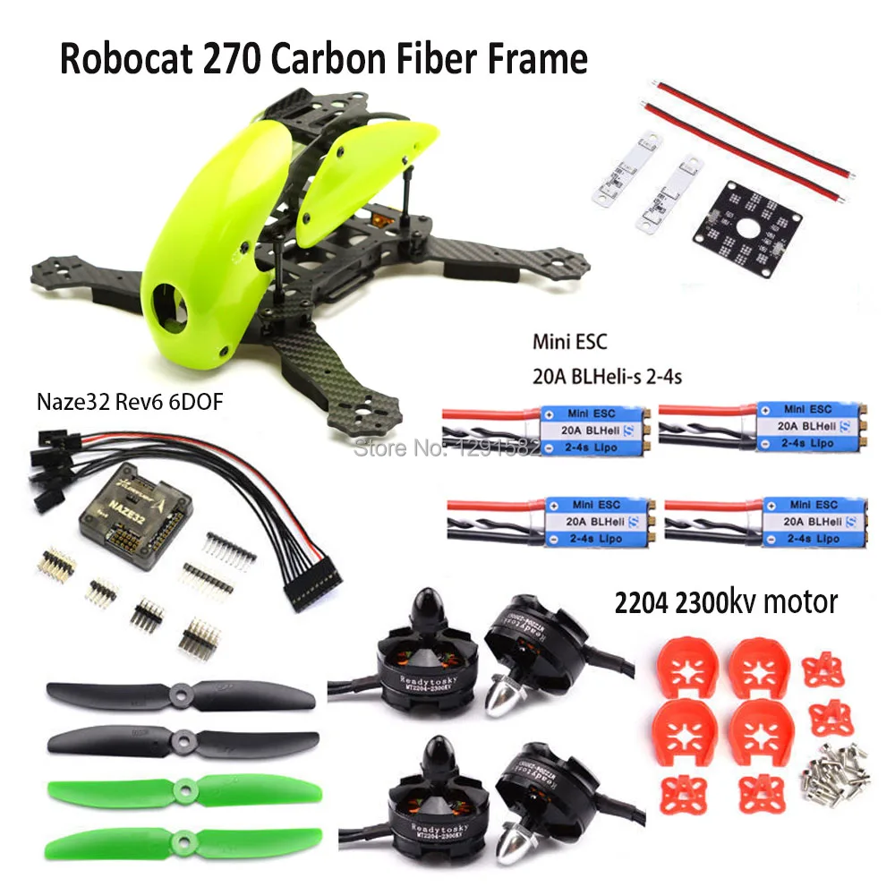 Robocat 270 комплект рамы Naze32 Rev6 6DOF контроллер MT2204 2300kv двигатель 12A Simonk/BLHeli ESC 5030 опора для квадрокоптера