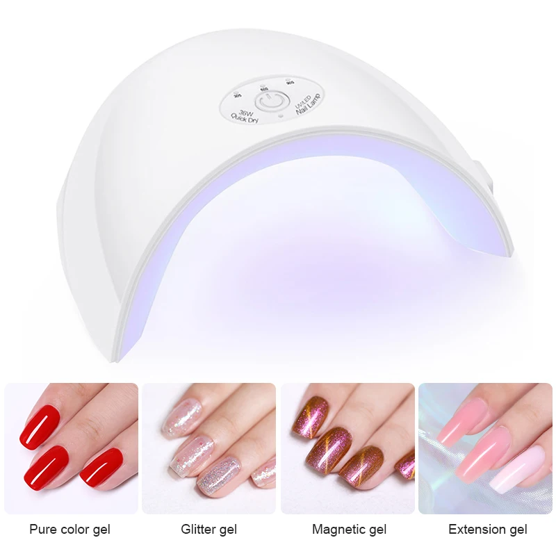

36W Auto Sensing UV LED Lamp Nail Dryer Machine for Curing Gel Based Polish with 3 Timer Settings Nail Spa Tool